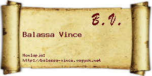 Balassa Vince névjegykártya