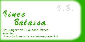 vince balassa business card